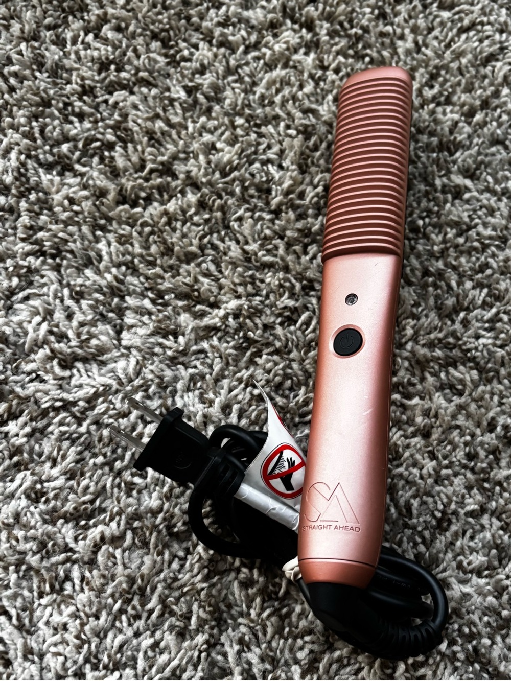 SA Straight Ahead Rose Gold Mini Hair Straightening Brush pro glide nwot